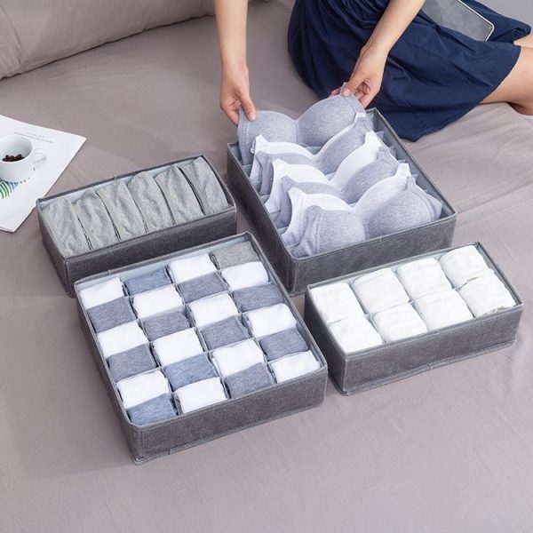 Foldable Drawer Clothes Storage Box, Spec: 8 Grids (Green) - Image 2