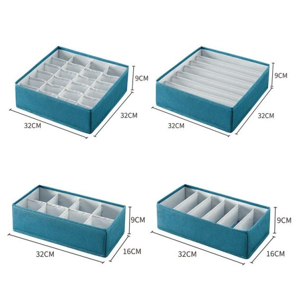 Foldable Drawer Clothes Storage Box, Spec: 8 Grids (Green) - Image 3