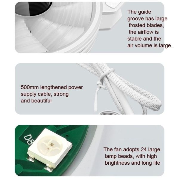 COOLMOON 12cm Infinity Lens Computer Cooling Fan PWM ARGB Chassis Cooling Fan (White) - Image 7