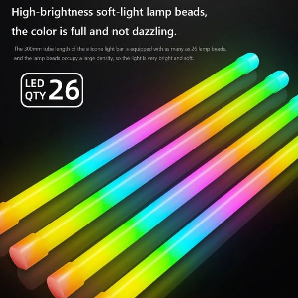 COOLMOON Y360 Round Tube Multi-interface ARGB Chassis Light Bar Computer Decorative Silicone LED Lamp Strip - Image 3
