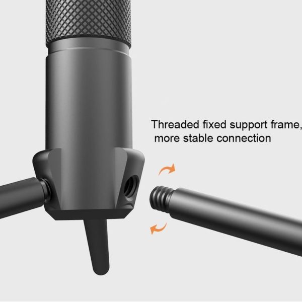 Foldable Portable Aluminum Alloy Tripod Light Stand Mobile Phone Live Tripod (Black) - Image 4