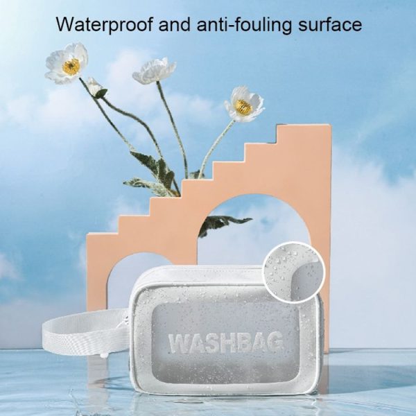 PVC Transparent Waterproof Portable Cosmetic Bag, Size: M (Pink) - Image 4