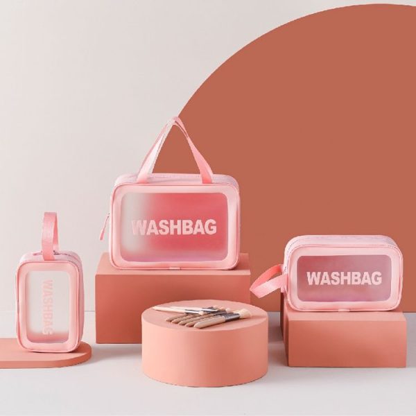 PVC Transparent Waterproof Portable Cosmetic Bag, Size: M (Pink) - Image 7
