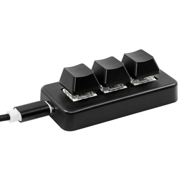 MK321 3 Keys Custom Keys Game Office PS Clip Macro Programming Keypad, Cable Length: 1.5m (Black) - Image 2