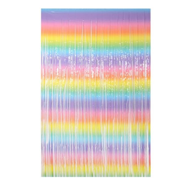 2 PCS 2M Birthday Party Decoration Background Rain Curtain (Rainbow Gradient)