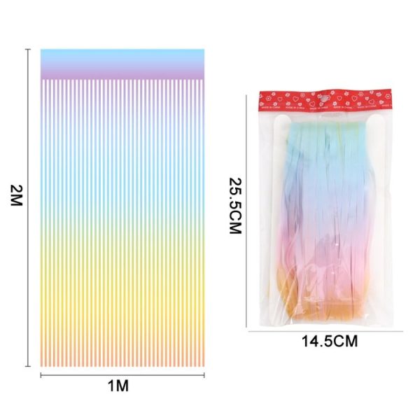 2 PCS 2M Birthday Party Decoration Background Rain Curtain (Rainbow Gradient) - Image 3