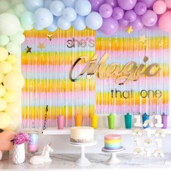 2 PCS 2M Birthday Party Decoration Background Rain Curtain (Rainbow Gradient) - Image 6