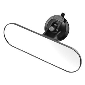 CZC-220 Car Strong Suction Cup Big Vision Flat Rearview Mirror (White Mirror)