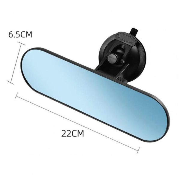 CZC-220 Car Strong Suction Cup Big Vision Flat Rearview Mirror (White Mirror) - Image 3