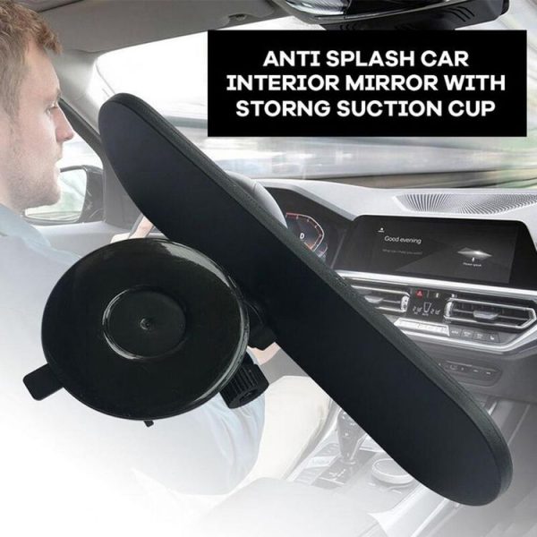 CZC-220 Car Strong Suction Cup Big Vision Flat Rearview Mirror (White Mirror) - Image 6