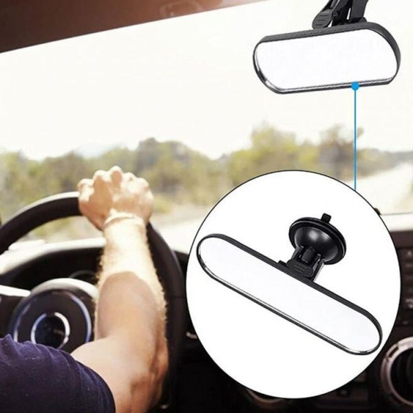 CZC-220 Car Strong Suction Cup Big Vision Flat Rearview Mirror (White Mirror) - Image 7