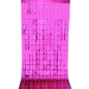 2 PCS 1x2M Square Rain Silk Door Curtain Birthday Party Background Wall Decoration (Rose Red)