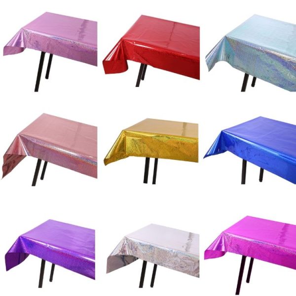 Birthday Party Foil Laser Tablecloth Wedding Decoration Supplies (1x2.7M Pink) - Image 2