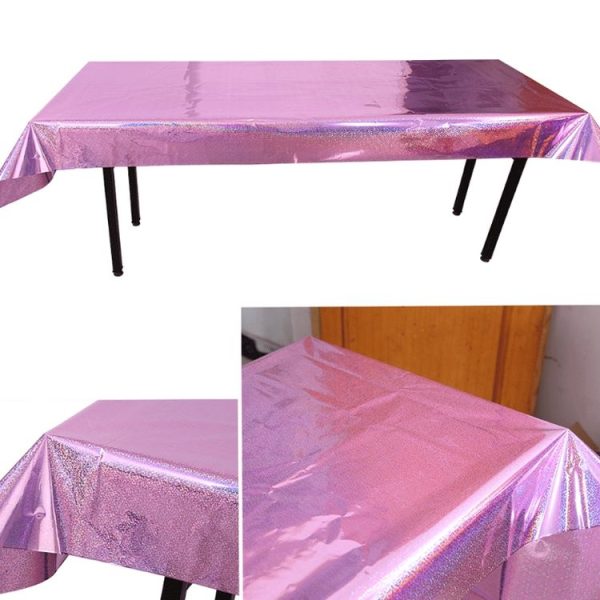 Birthday Party Foil Laser Tablecloth Wedding Decoration Supplies (1x2.7M Pink) - Image 4
