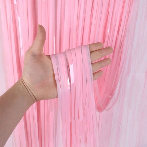 2 PCS Rain Curtain Birthday Party Background Wall Decoration (1x2M Pink) - Image 5
