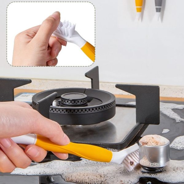 2 PCS Cup Lid Brush Pacifier Brush Multifunctional Gap Brush (Gap Brush Yellow) - Image 5