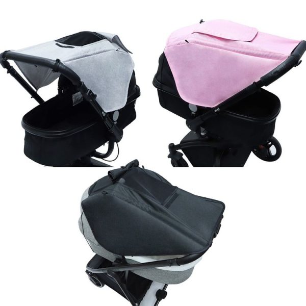 Universal Baby Stroller Accessories Sun Shade Cover With Visible Sunroof (Gray) - Image 2
