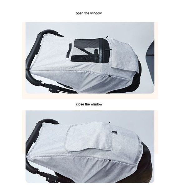 Universal Baby Stroller Accessories Sun Shade Cover With Visible Sunroof (Gray) - Image 5