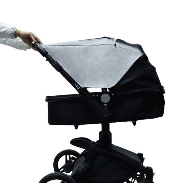 Universal Baby Stroller Accessories Sun Shade Cover With Visible Sunroof (Gray) - Image 6