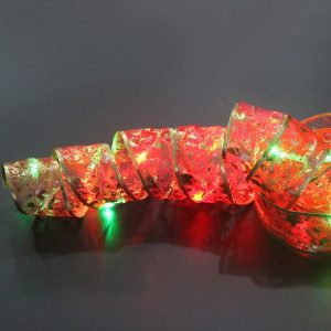 Christmas LED Lights Bronzing Double Ribbon String Lights, Specification: 5m (Gold Red Color Light)