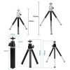 2PCS Projector Phone Stand Desktop Portable Telescopic Mini Metal Tripod, Style: 2 Sections (Black) - Image 3