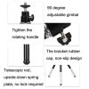 2PCS Projector Phone Stand Desktop Portable Telescopic Mini Metal Tripod, Style: 2 Sections (Black) - Image 4