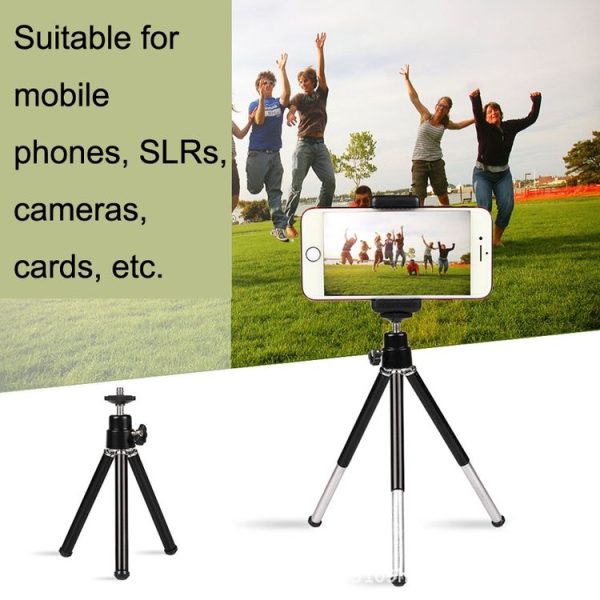 2PCS Projector Phone Stand Desktop Portable Telescopic Mini Metal Tripod, Style: 2 Sections (Black) - Image 5