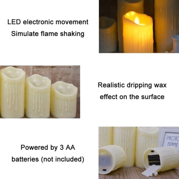 LED Electronic Candle Lights Halloween Christmas Decoration Props, Size: 7.5x12.5cm (Plastic Tears Candle Lights) - Image 3