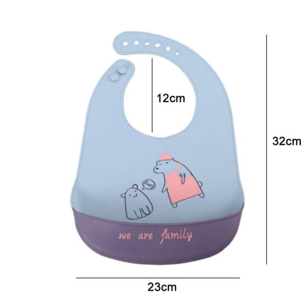 Baby Oil Spray Waterproof Silicone Bib Ultra-thin Saliva Towel, Pattern: Pear Brothers - Image 3