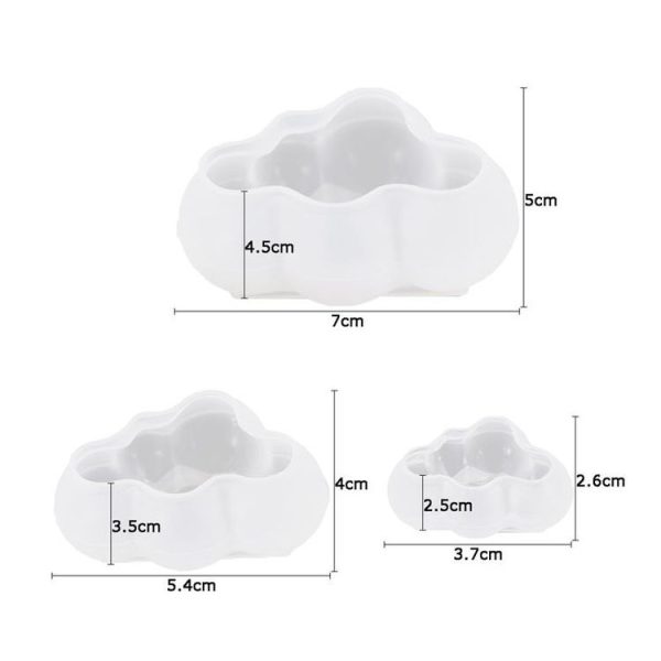2 PCS Cloud DIY Mirror Silicone Mold, Specification: Small - Image 3