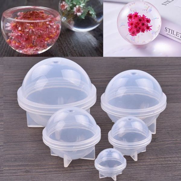 4 PCS 60mm Crystal Epoxy Ball Silicone Mould DIY Handmade Jewelry Sphere Making Mould - Image 4
