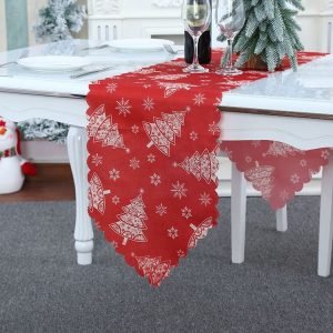 Christmas Decoration Print Table Flag Restaurant Family Party Tablecloth (Christmas Tree)