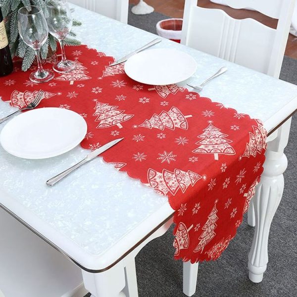 Christmas Decoration Print Table Flag Restaurant Family Party Tablecloth (Christmas Tree) - Image 4