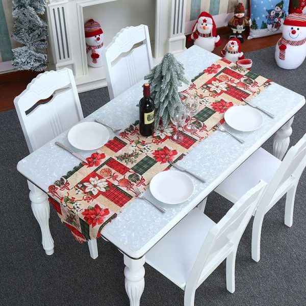 Christmas Decoration Print Table Flag Restaurant Family Party Tablecloth (Christmas Tree) - Image 6
