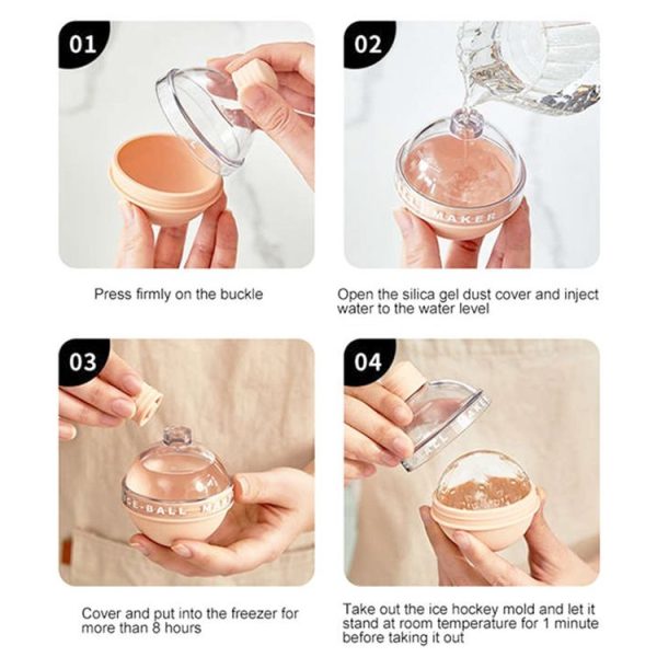 Home Whiskey Bulb Ice Ball Ice Cube Silicone Mold (Sky Blue) - Image 7