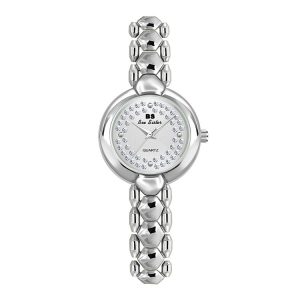 BS Bee Sister FA1691 Ladies Diamond Watch Jewelry Chain Watch (Silver)
