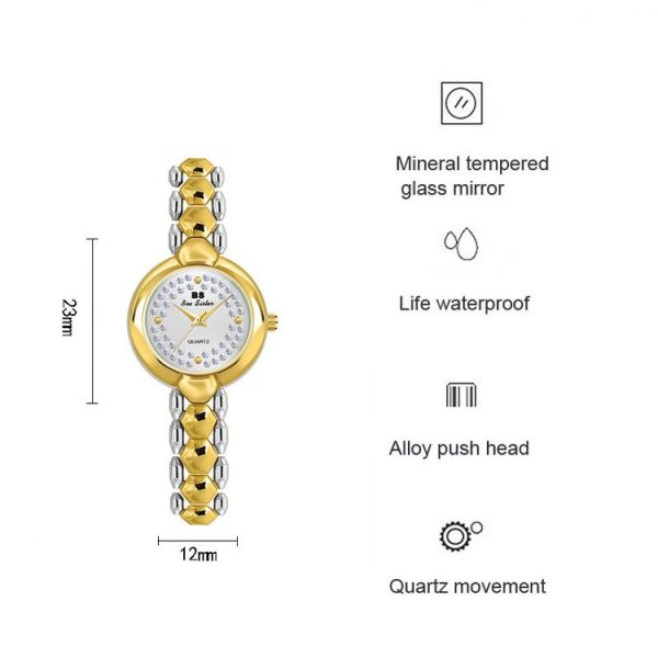 BS Bee Sister FA1691 Ladies Diamond Watch Jewelry Chain Watch (Silver) - Image 3