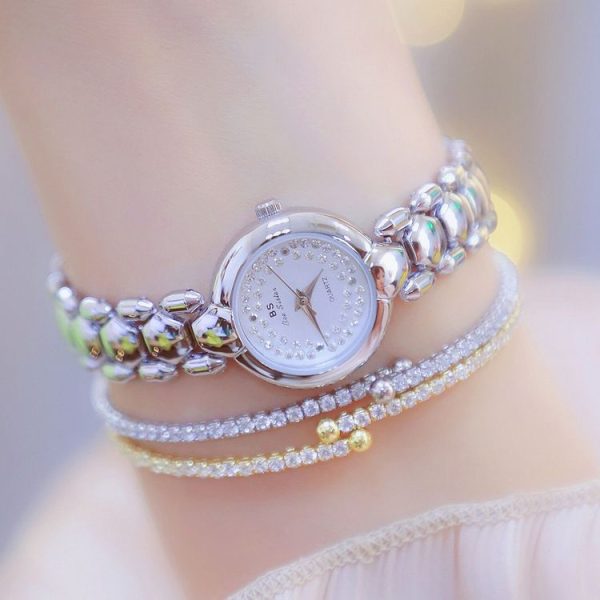 BS Bee Sister FA1691 Ladies Diamond Watch Jewelry Chain Watch (Silver) - Image 7