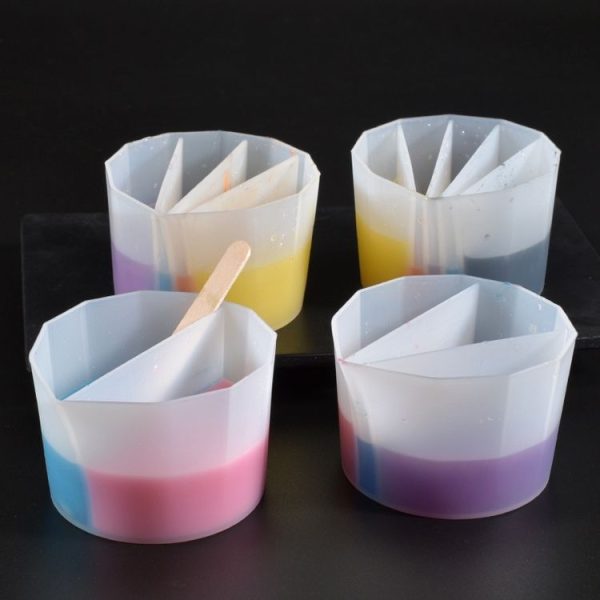 2 PCS DIY Crystal Epoxy Color Separation Cup Silicone Toning Cup, Style: 3 Grid - Image 5