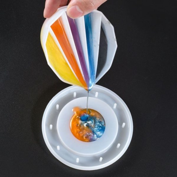 2 PCS DIY Crystal Epoxy Color Separation Cup Silicone Toning Cup, Style: 4 Grid - Image 3