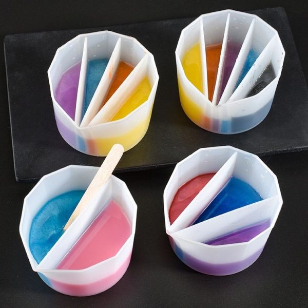 2 PCS DIY Crystal Epoxy Color Separation Cup Silicone Toning Cup, Style: 4 Grid - Image 4