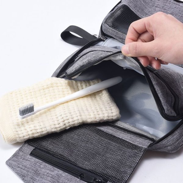 Portable Travel Waterproof Toiletries Storage Bag (Grey) - Image 5