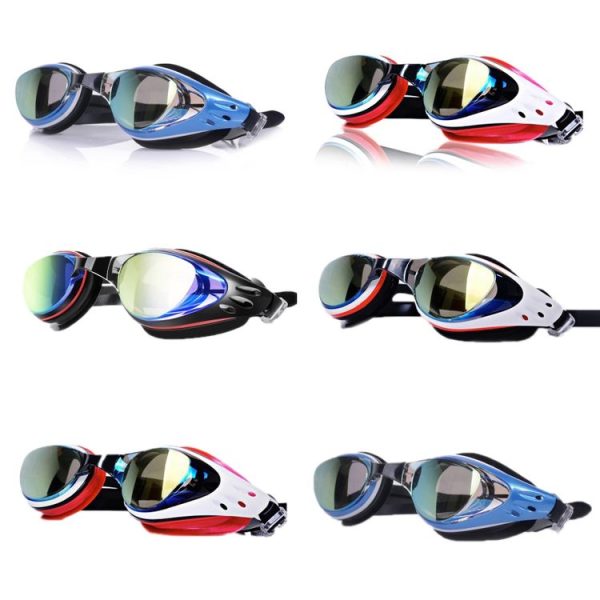 WAVE Electroplating HD Anti-fog Myopia Swimming Glasses, Color: Red Black 650 Degree - Image 2