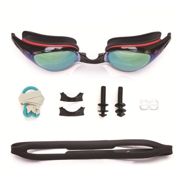 WAVE Electroplating HD Anti-fog Myopia Swimming Glasses, Color: Red Black 650 Degree - Image 3