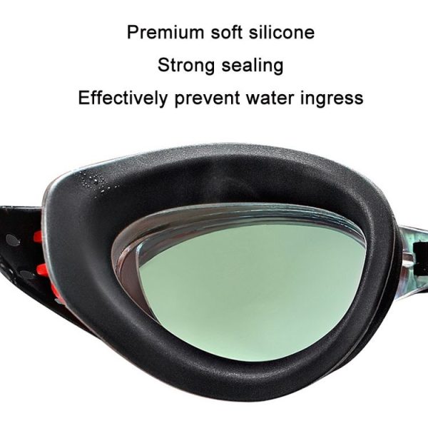 WAVE Electroplating HD Anti-fog Myopia Swimming Glasses, Color: Red Black 650 Degree - Image 4