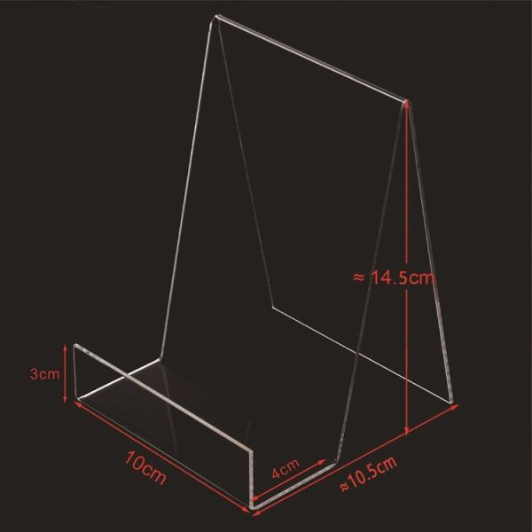 2 PCS Acrylic Display Stand Transparent Book Shelf Photo Frame Holder - Image 2