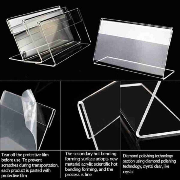 10 PCS Mini Clear Acrylic Sign Display Stand Label Holder - Image 6