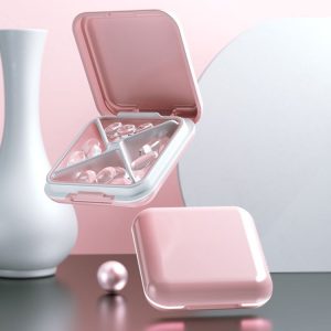 ABS Braces Storage Box Medicine Box (Cherry Blossom Red)