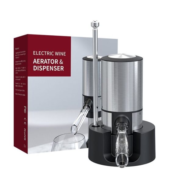 Electric Red Wine Decanter Dispenser, Style: Stainless Steel With Base