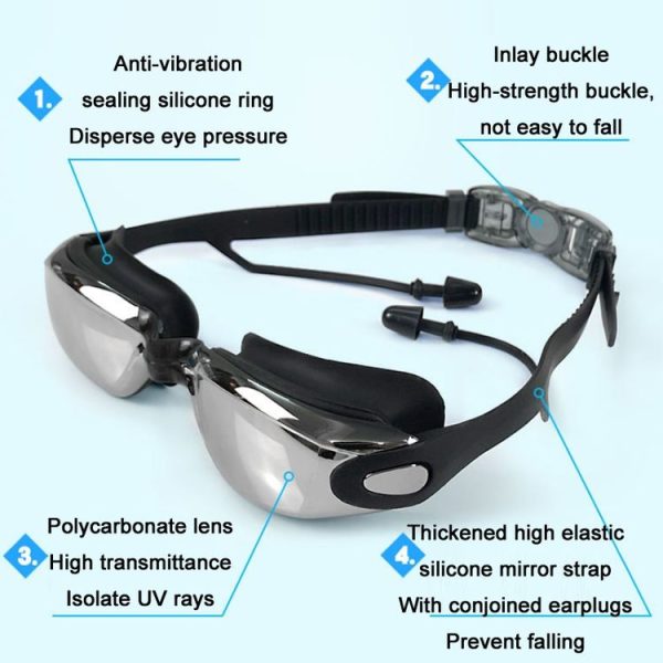 HAIZID HD Anti-fog Waterproof Myopia Swimming Goggles, Color: Myopia 300 Degrees - Image 3